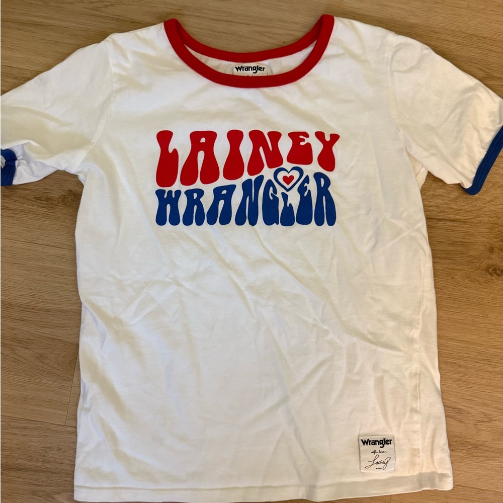 Wrangler Kids Tee with Red and Blue Accents